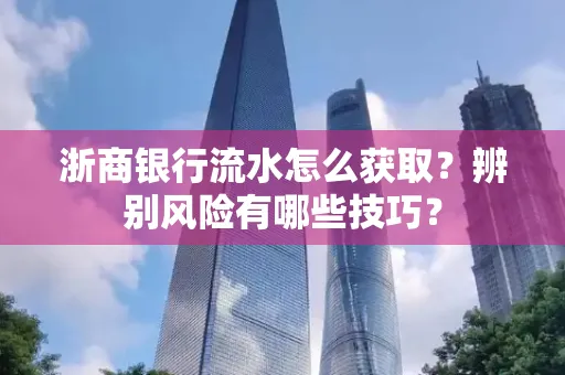 浙商银行流水怎么获取?辨别风险有哪些技巧?