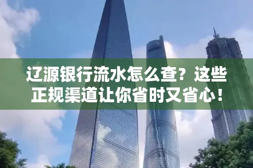辽源银行流水怎么查?这些正规渠道让你省时又省心!