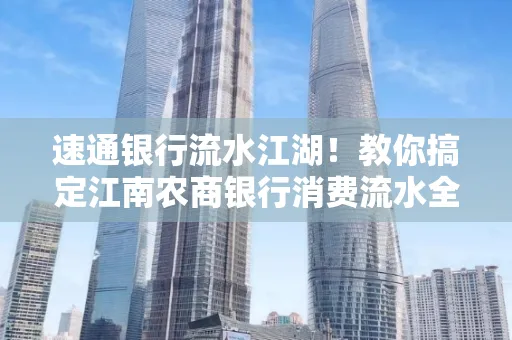 速通银行流水江湖!教你搞定江南农商银行消费流水全攻略+防坑指南