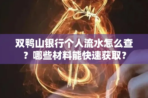 双鸭山银行个人流水怎么查?哪些材料能快速获取?
